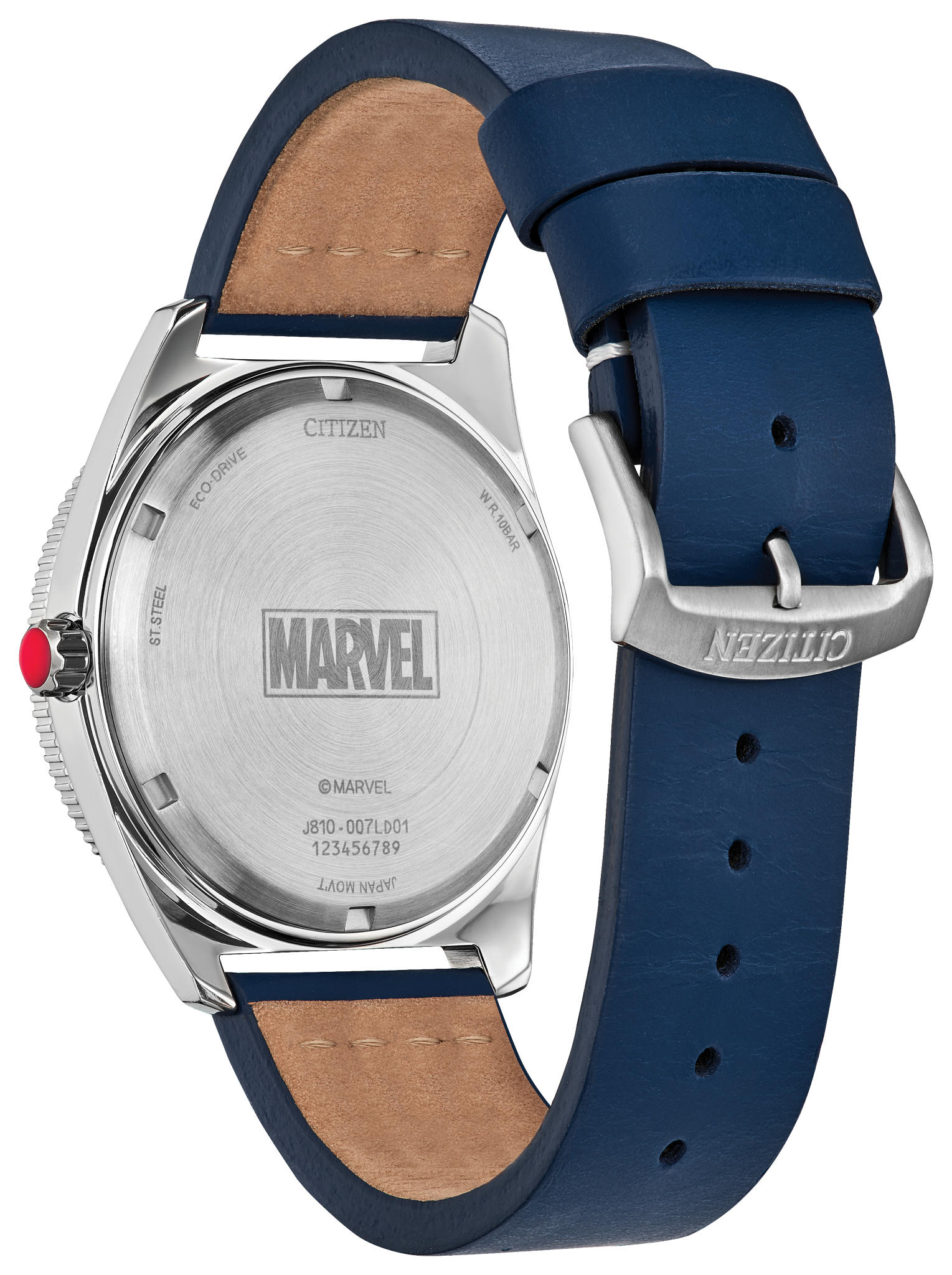 Captain America Soars Blue Dial Leather Strap AW1796 09W CITIZEN